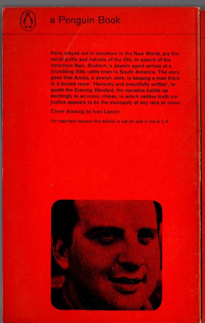 Ronald Harwood  THE GUILT MERCHANTS magnified rear book cover image