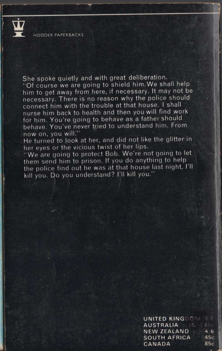 Michael Halliday  OUT OF THE SHADOWS magnified rear book cover image