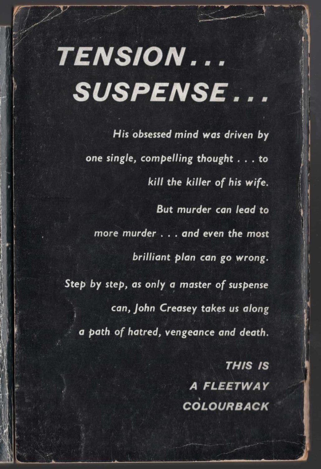 John Creasey  TO KILL A KILLER magnified rear book cover image