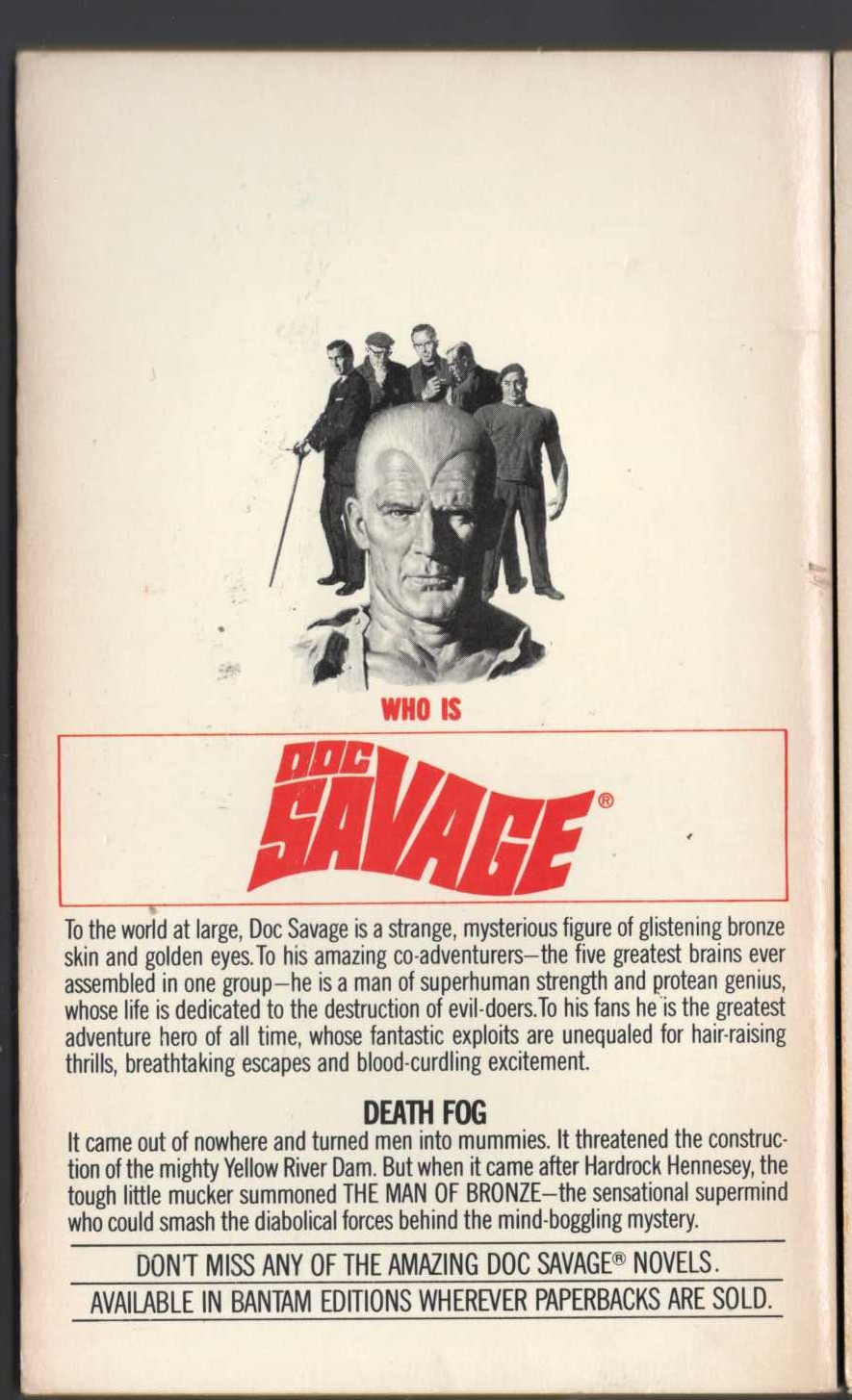 Kenneth Robeson  DOC SAVAGE: TUNNEL TERROR magnified rear book cover image