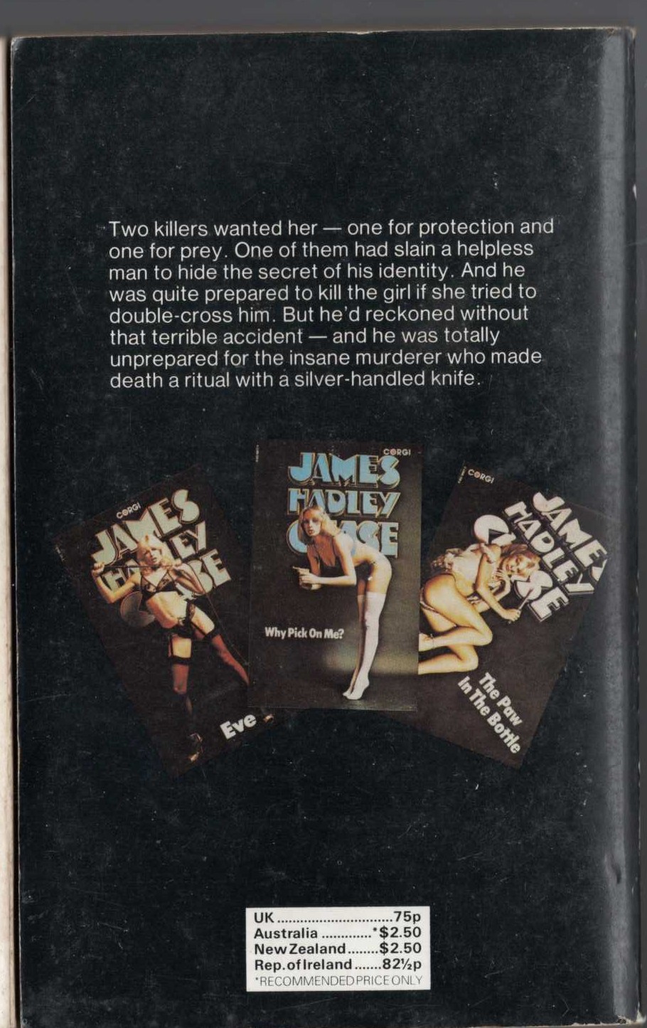 James Hadley Chase  TRUSTED LKE THE FOX magnified rear book cover image
