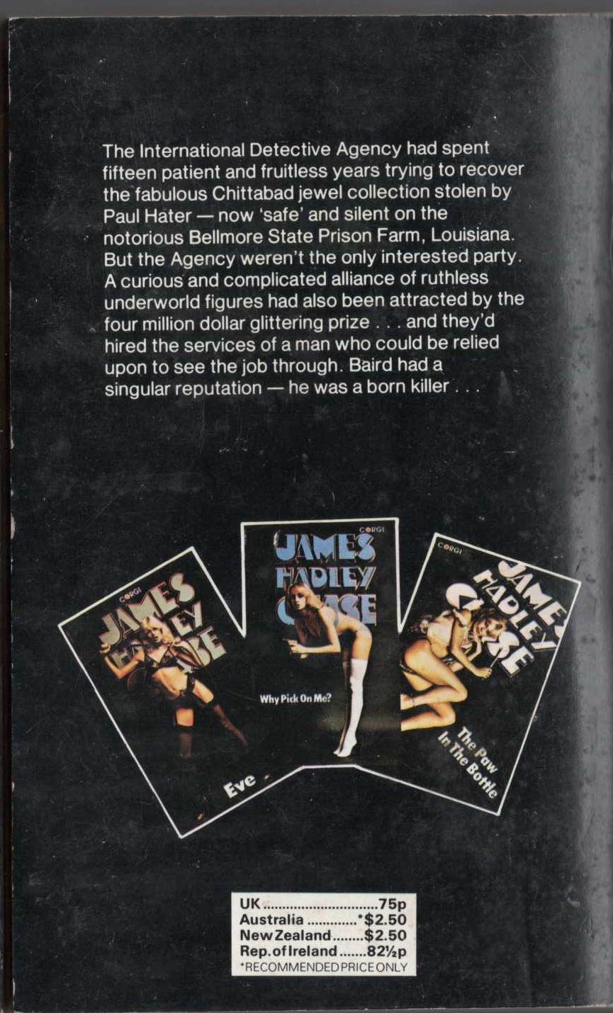 James Hadley Chase  THE FAST BUCK magnified rear book cover image