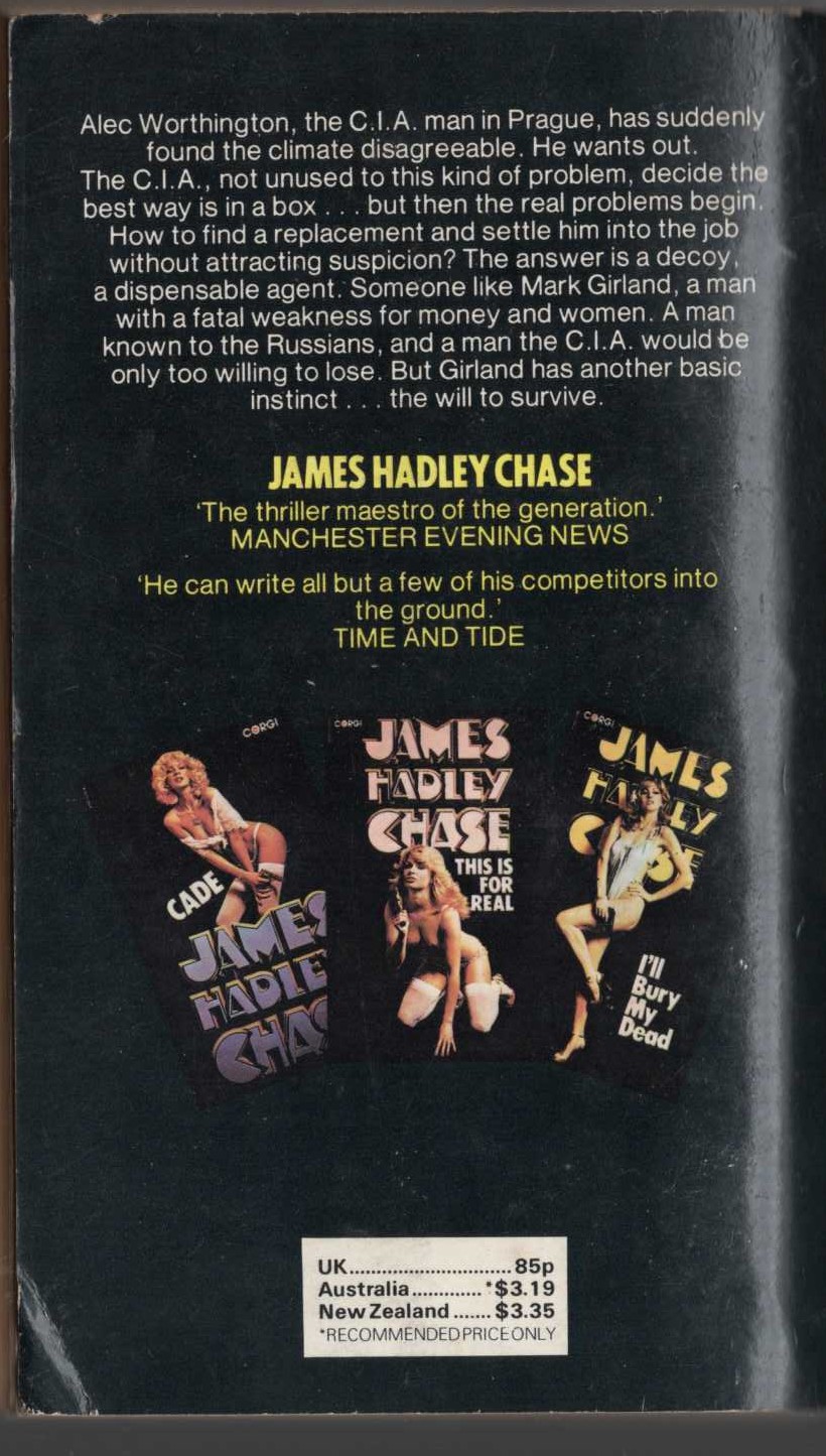 James Hadley Chase  HAVE THIS ONE ON ME magnified rear book cover image