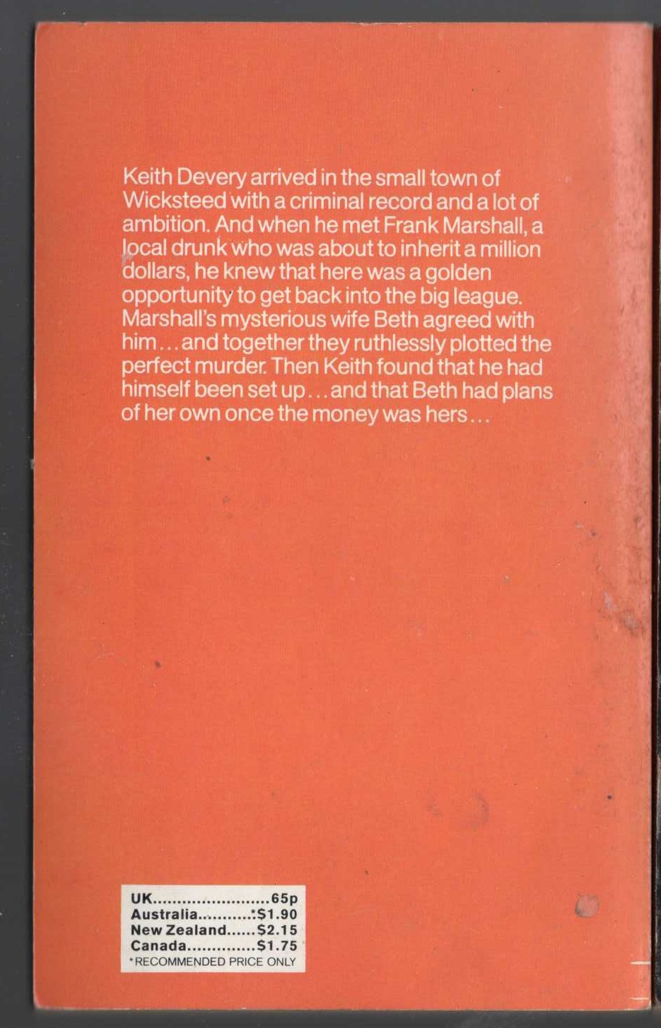 James Hadley Chase  DO ME A FAVOUR - DROP DEAD magnified rear book cover image