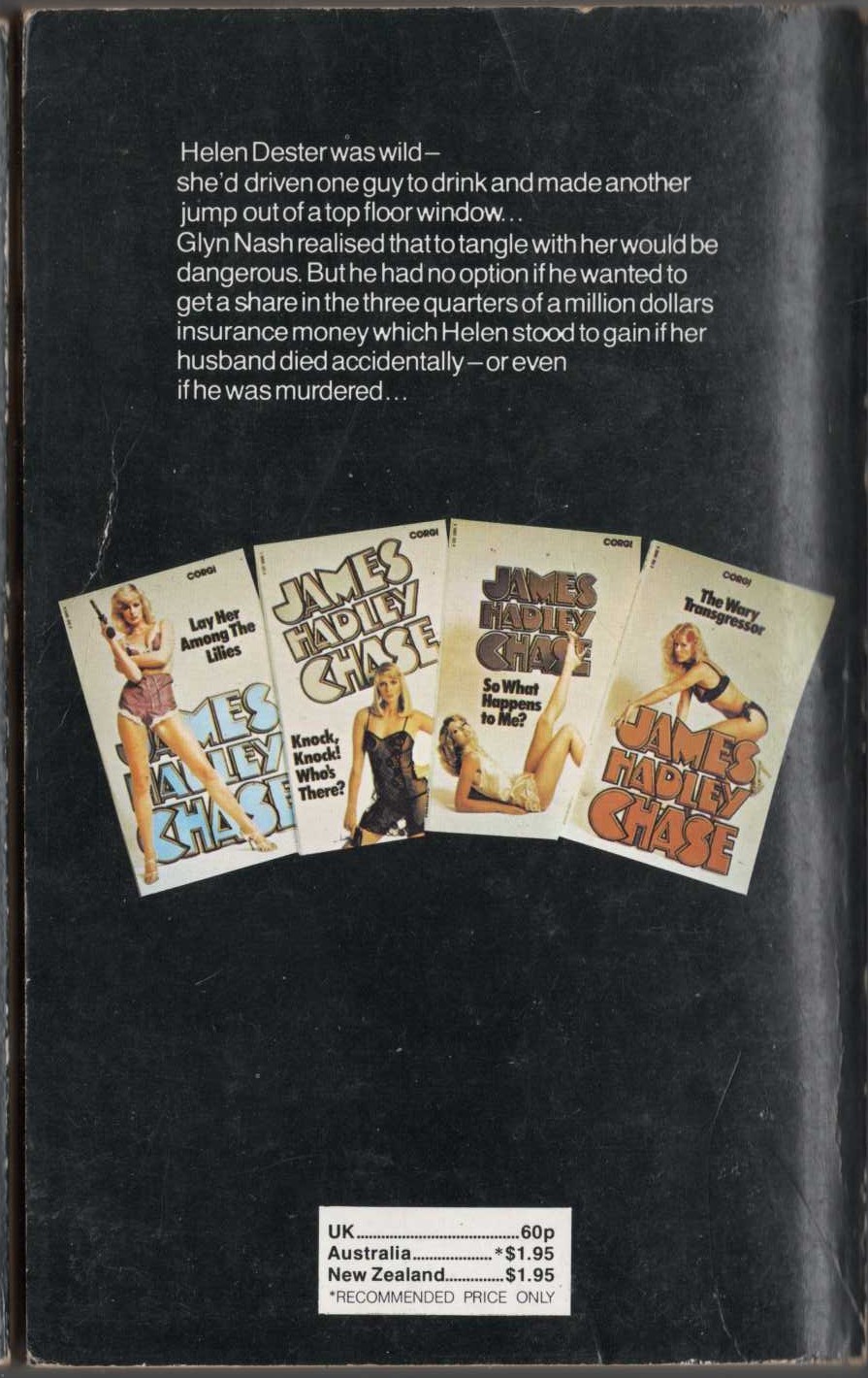James Hadley Chase  THERE'S ALWAYS A PRICE TAG magnified rear book cover image