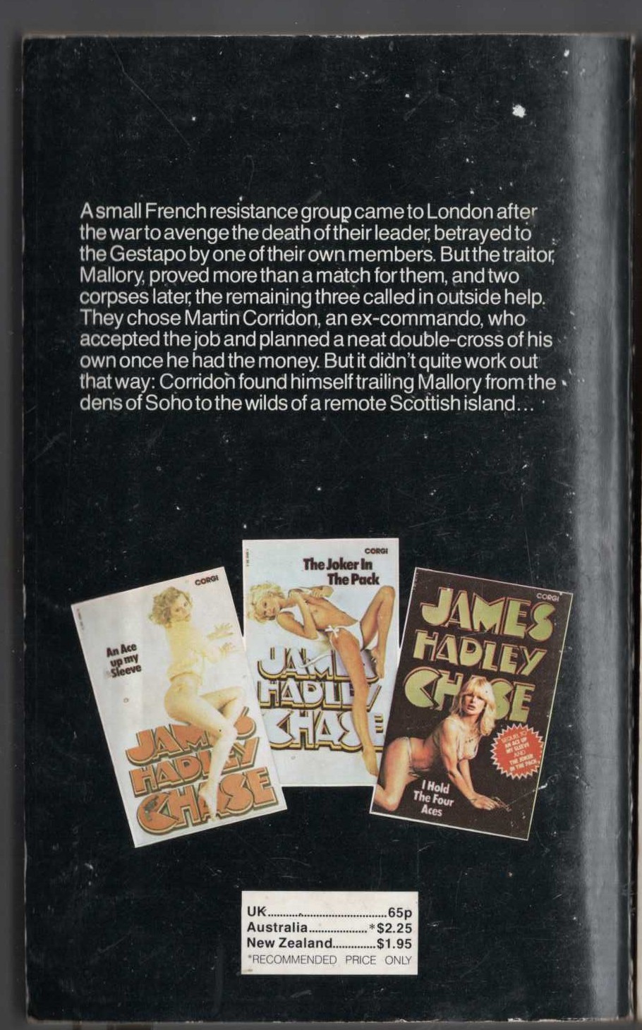 James Hadley Chase  MALLORY magnified rear book cover image