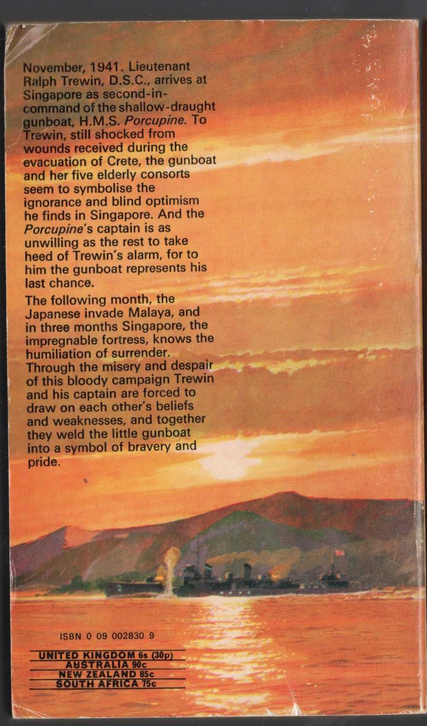 Douglas Reeman  THE PRIDE AND THE ANGUISH magnified rear book cover image