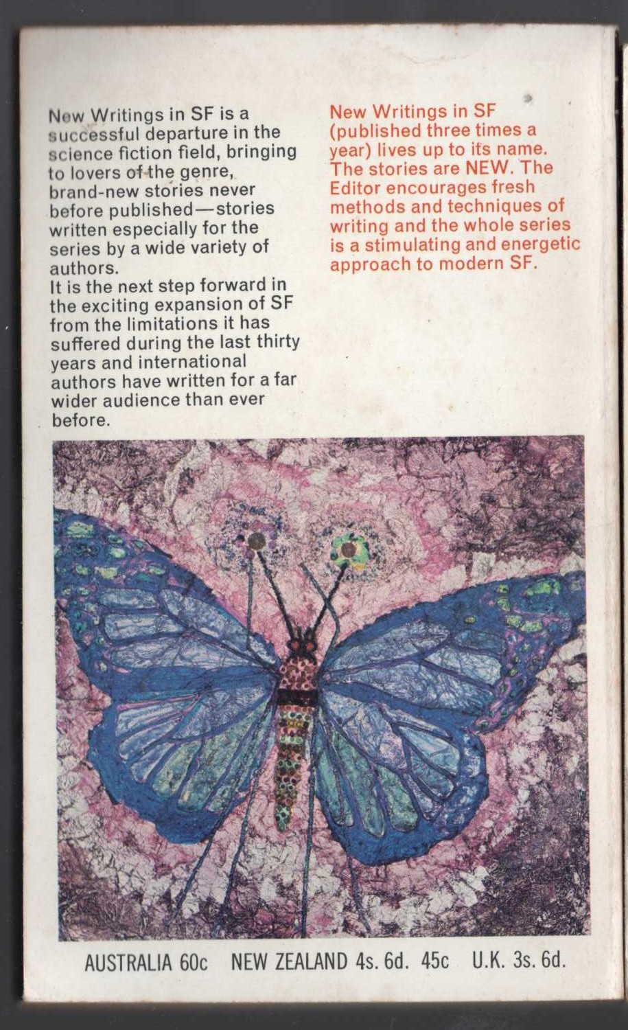 John Carnell (edits) NEW WRITINGS IN SF-10 magnified rear book cover image