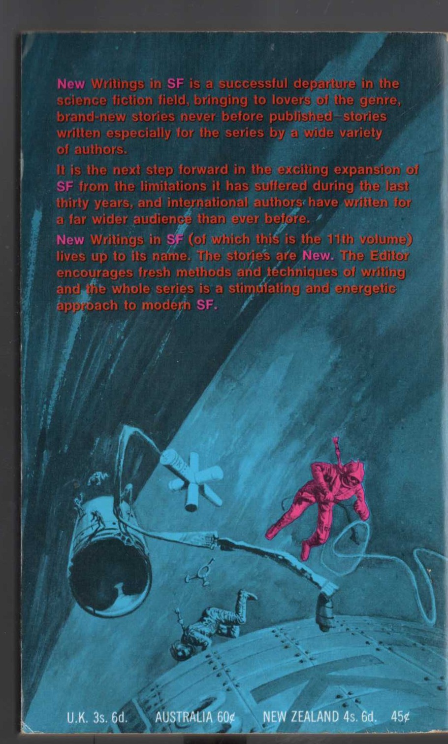 John Carnell (edits) NEW WRITINGS IN SF-11 magnified rear book cover image