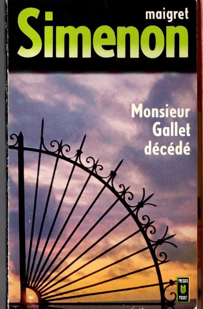 Georges Simenon  MONSIEUR GALLET DECEDE front book cover image