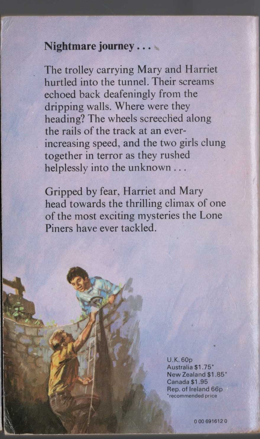 Malcolm Saville  MYSTERY MINE magnified rear book cover image