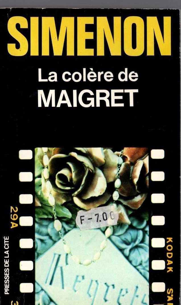 Georges Simenon  LA COLERE DE MAIGRET front book cover image