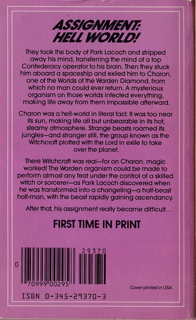 Jack L. Chalker  CHARON: A DRAGON AT THE GATE magnified rear book cover image