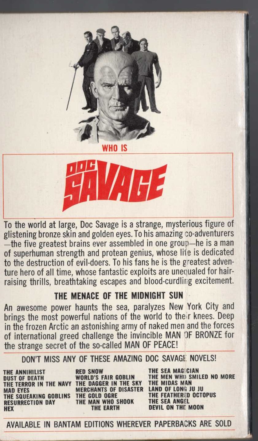 Kenneth Robeson  DOC SAVAGE: HAUNTED OCEAN magnified rear book cover image