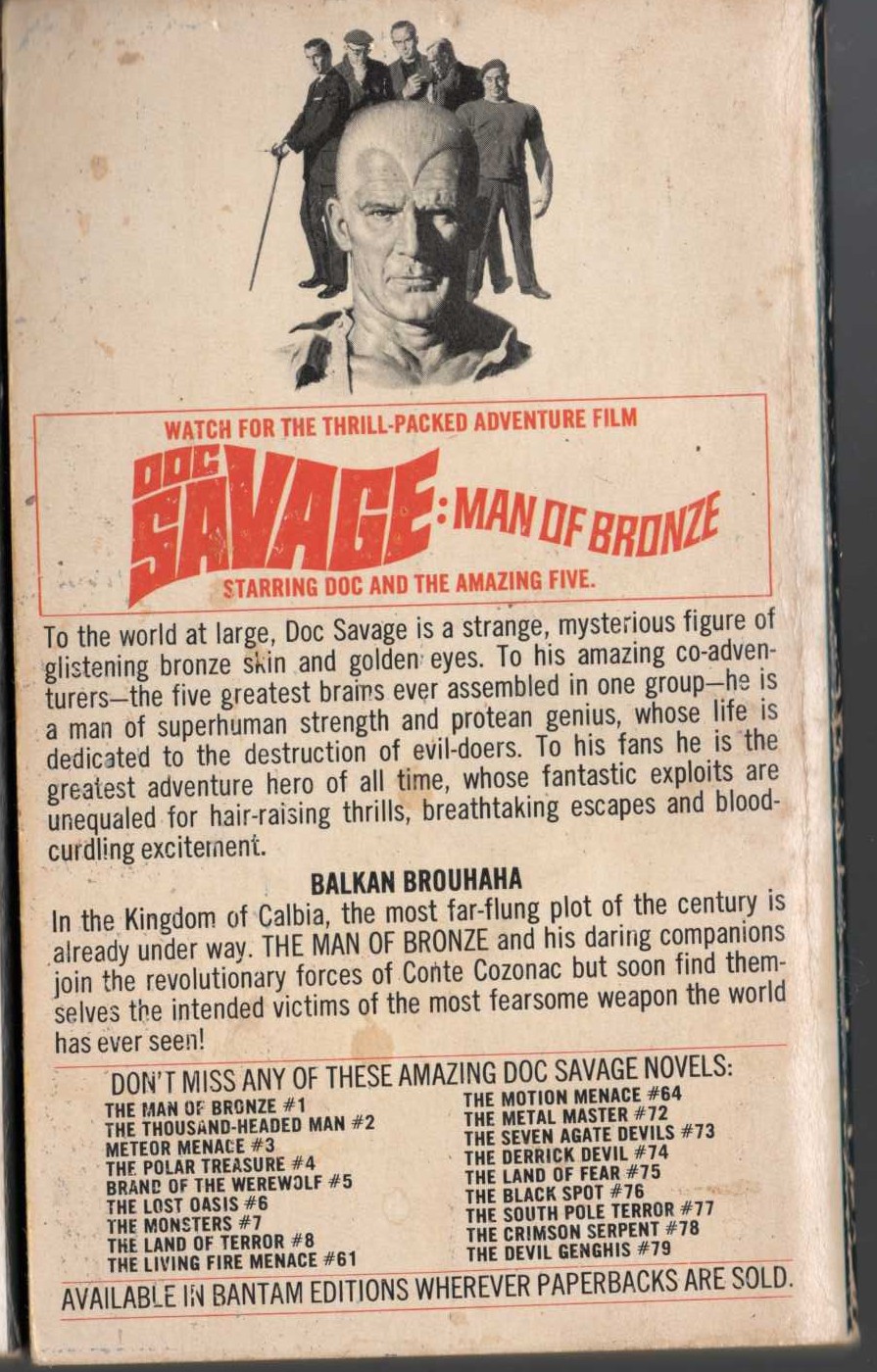 Kenneth Robeson  DOC SAVAGE: THE KING MAKER magnified rear book cover image
