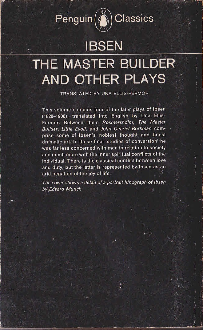 Henrik Ibsen  THE MASTER BUILDER & Other Plays magnified rear book cover image