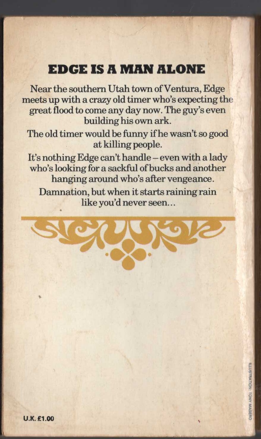 George G. Gilman  EDGE 37: VENGEANCE AT VENTURA magnified rear book cover image