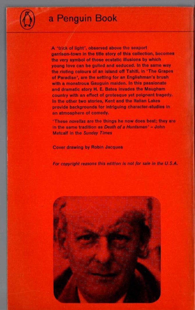 H.E. Bates  AN ASPIDISTRA IN BABYLON magnified rear book cover image