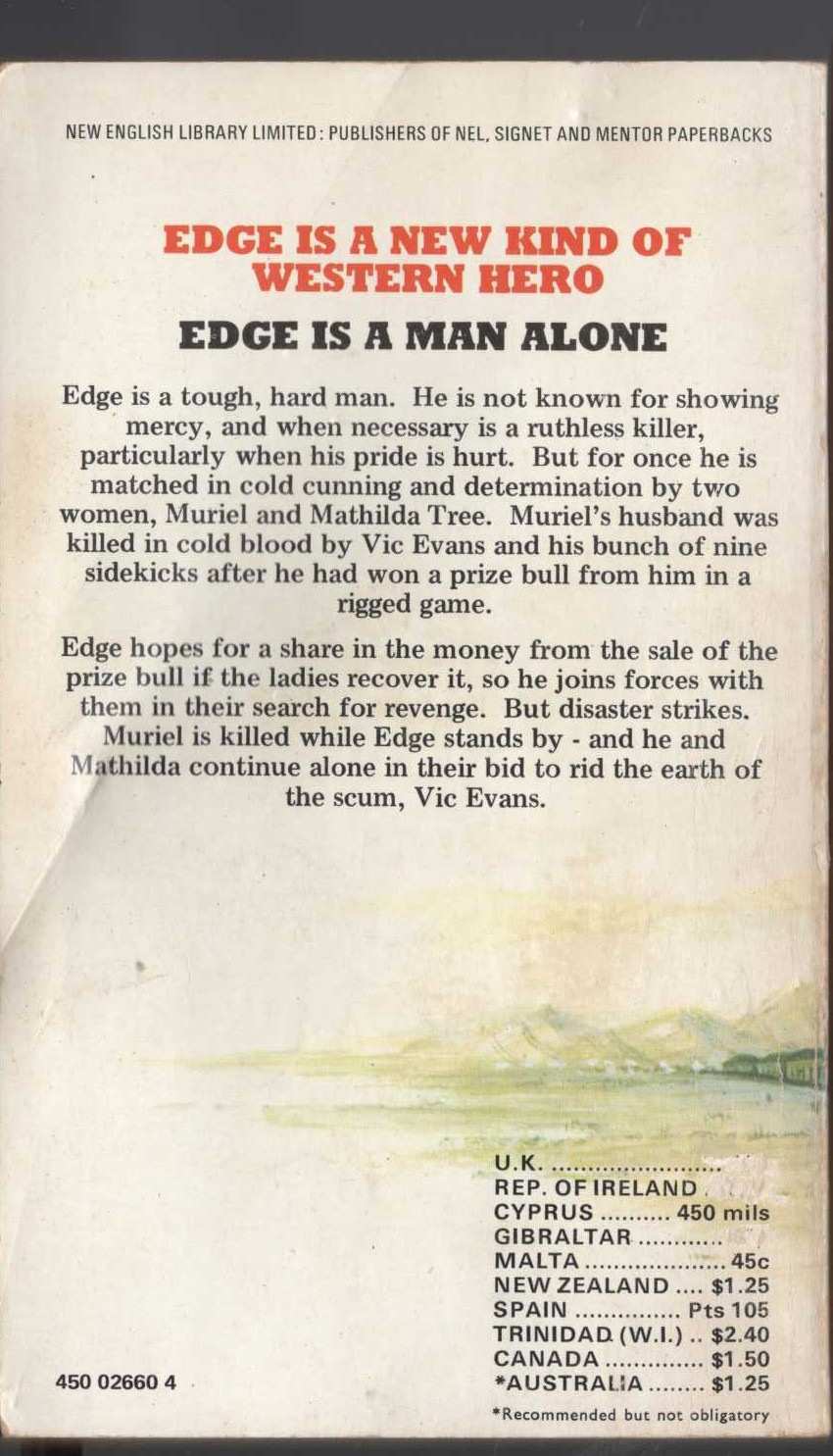 George G. Gilman  EDGE 18: TEN TOMBSTONES TO TEXAS magnified rear book cover image
