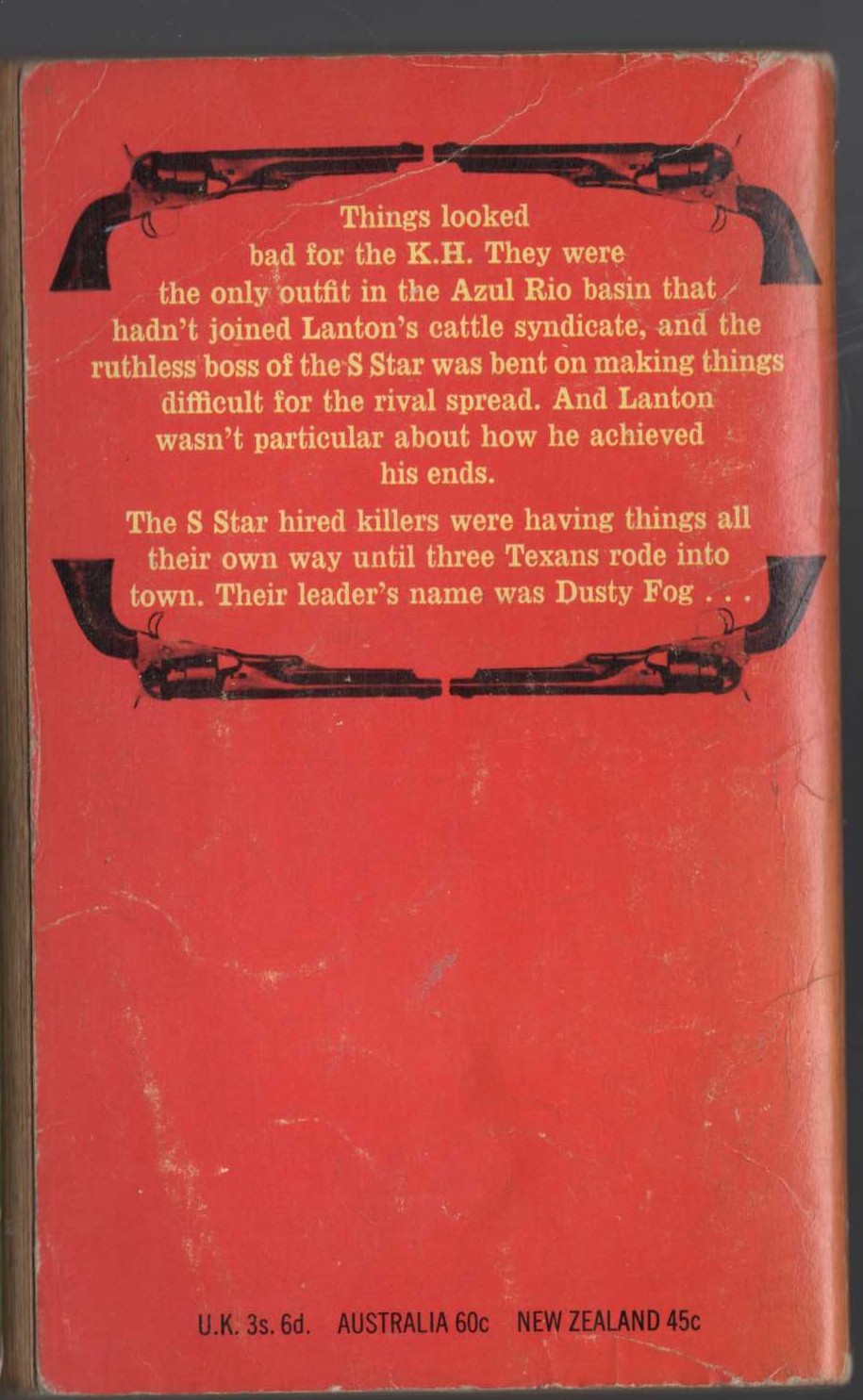 J.T. Edson  RIO GUNS magnified rear book cover image