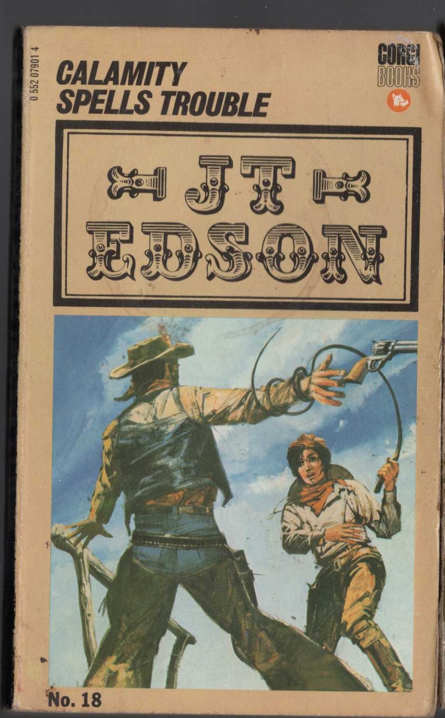 J.T. Edson  CALAMITY SPELLS TROUBLE front book cover image