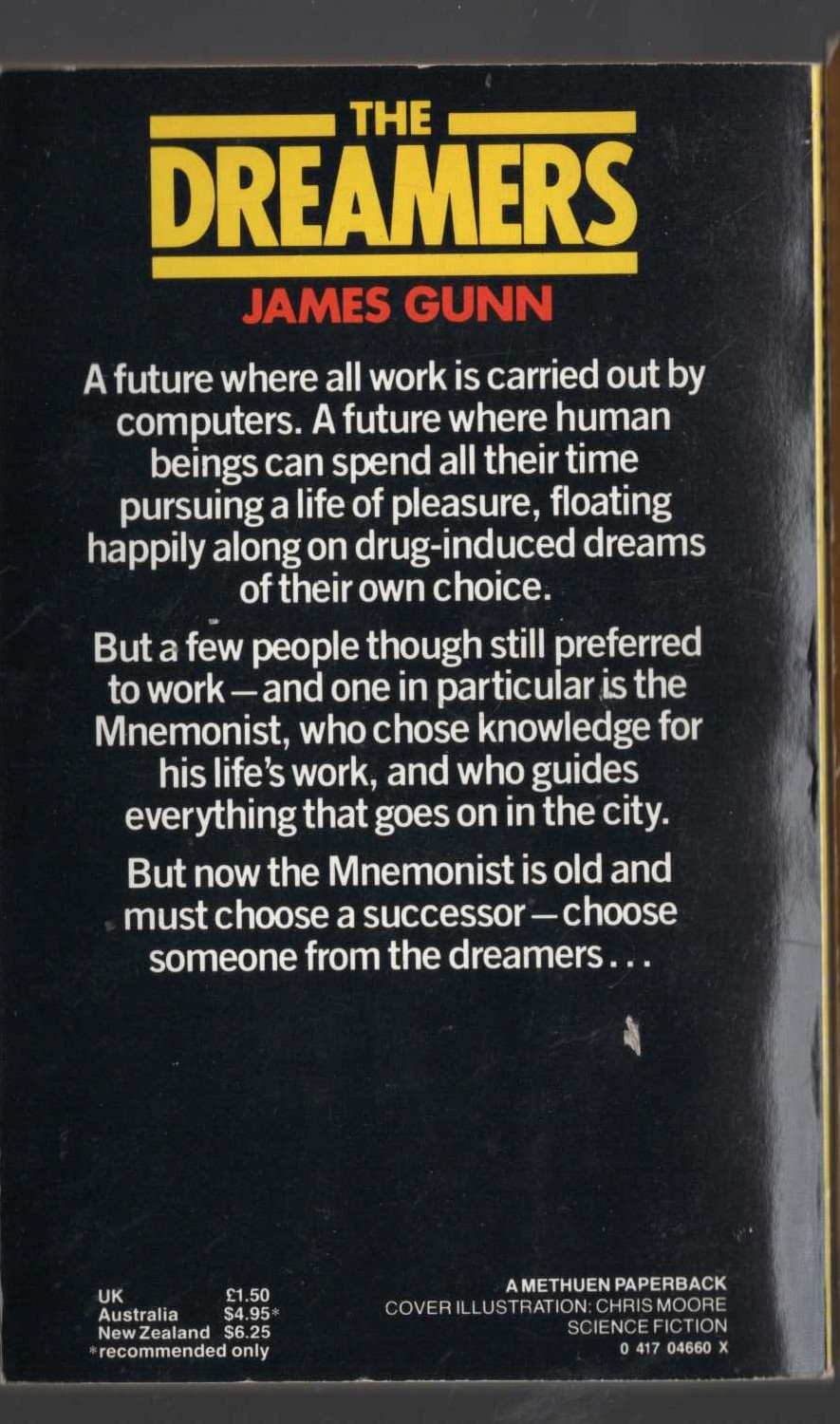 James Gunn  THE DREAMERS magnified rear book cover image