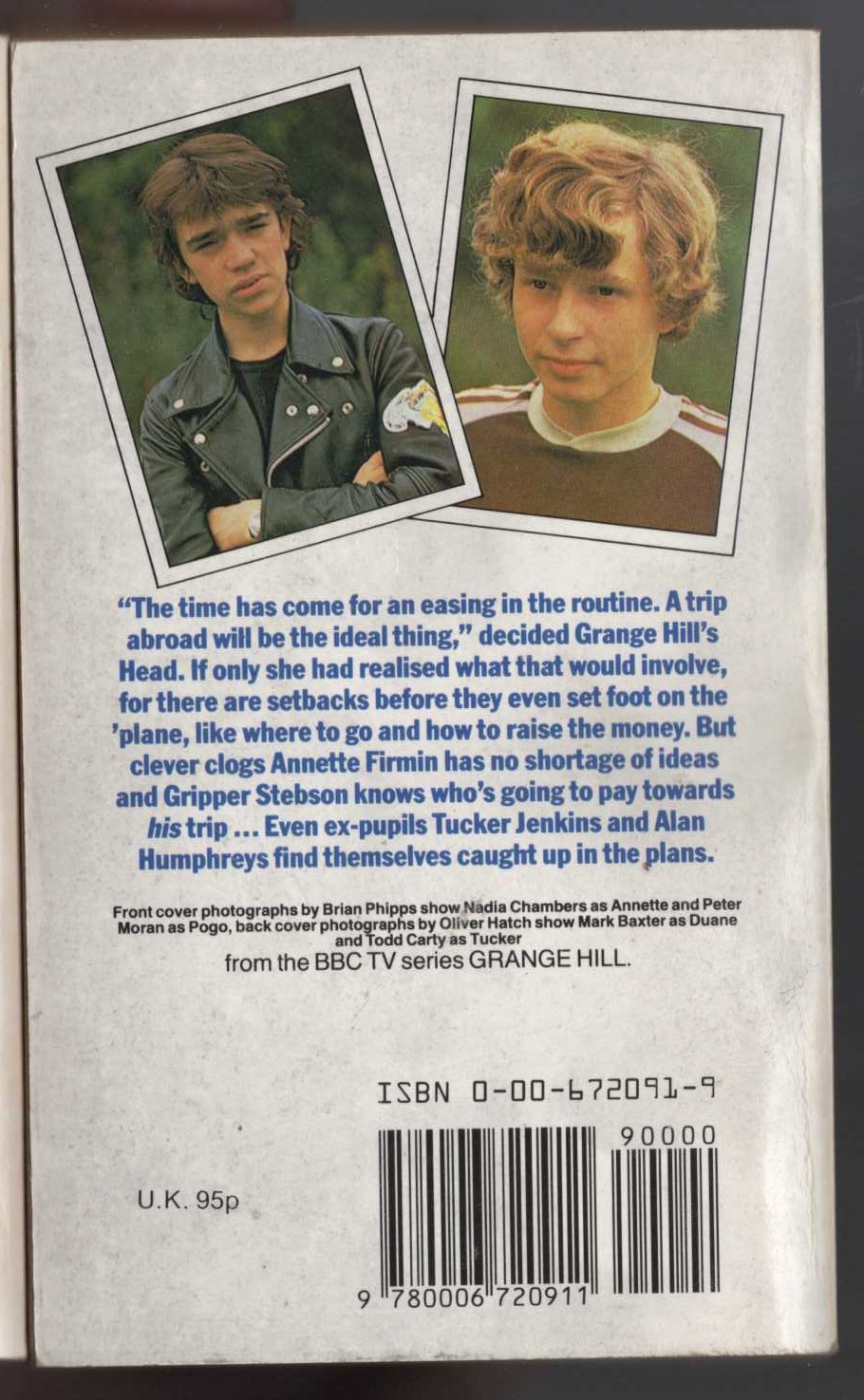 Robert Leeson  GRANGE HILL HOME & AWAY magnified rear book cover image