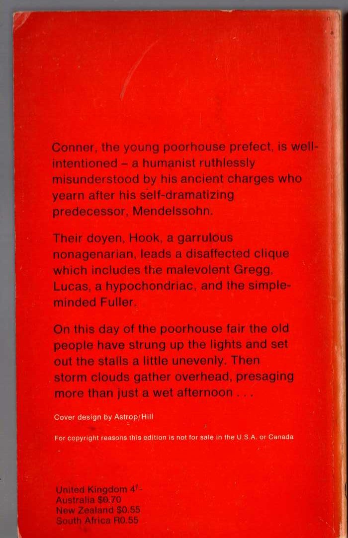 John Updike  THE POORHOUSE FAIR magnified rear book cover image