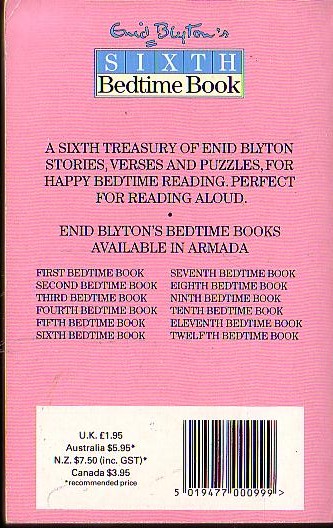 Enid Blyton  SIXTH BEDTIME BOOK magnified rear book cover image