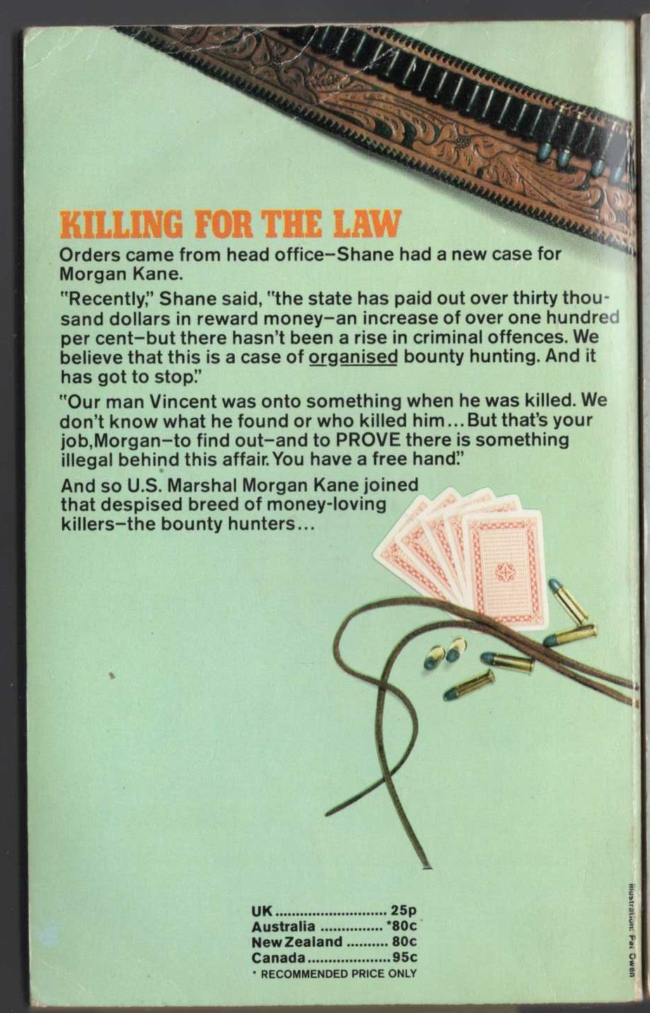 Louis Masterson  KILLING FOR THE LAW magnified rear book cover image