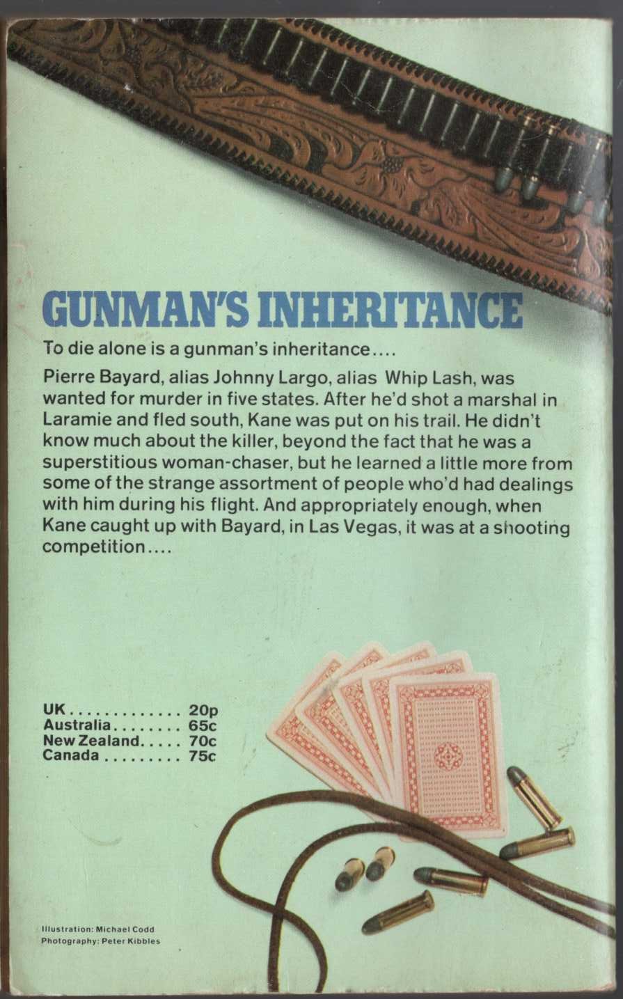 Louis Masterson  GUNMAN'S INHERITANCE magnified rear book cover image