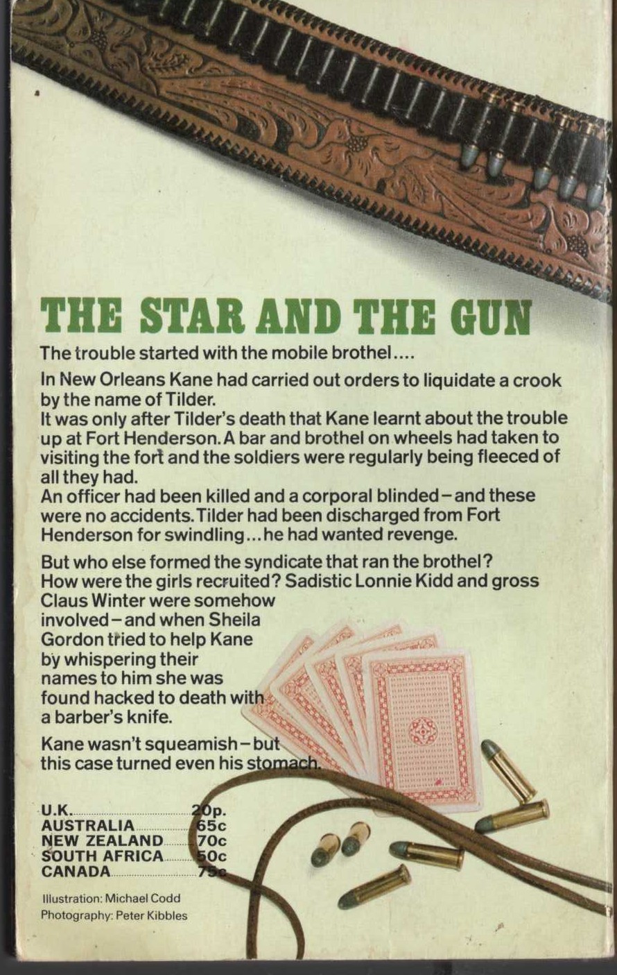 Louis Masterson  THE STAR AND THE GUN magnified rear book cover image