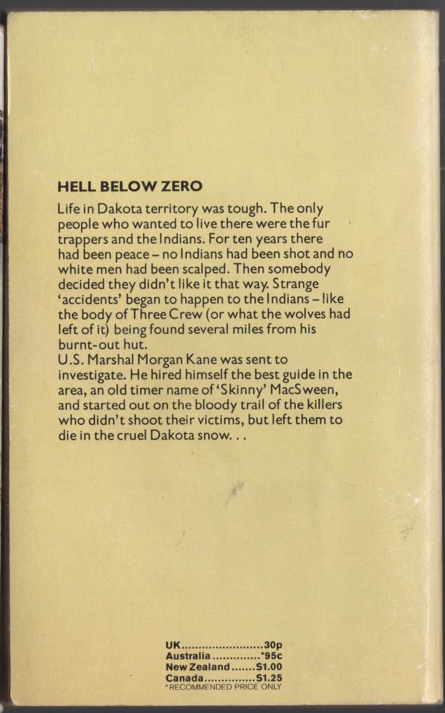 Louis Masterson  HELL BELOW ZERO magnified rear book cover image