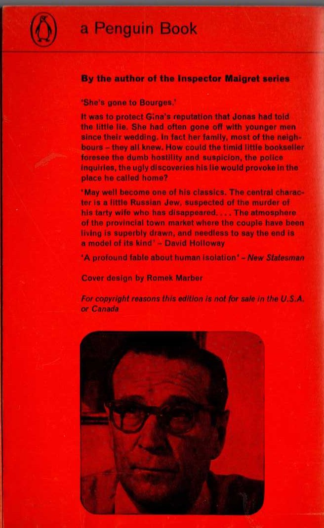 Georges Simenon  THE LITTLE MAN FROM ARCHANGEL magnified rear book cover image