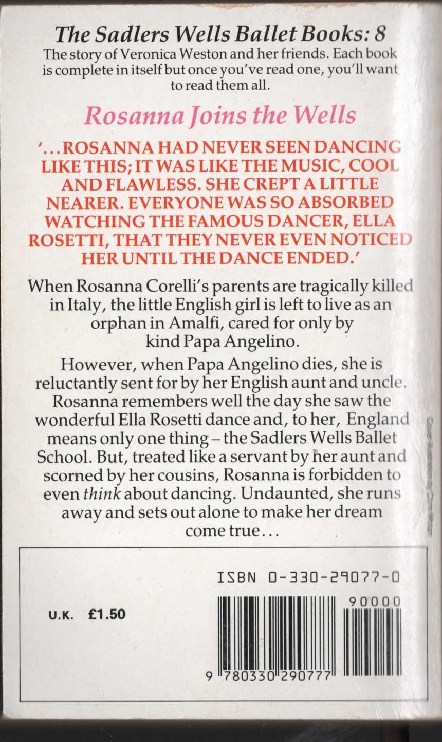 Lorna Hill  ROSANNA JOINS THE WELLS magnified rear book cover image