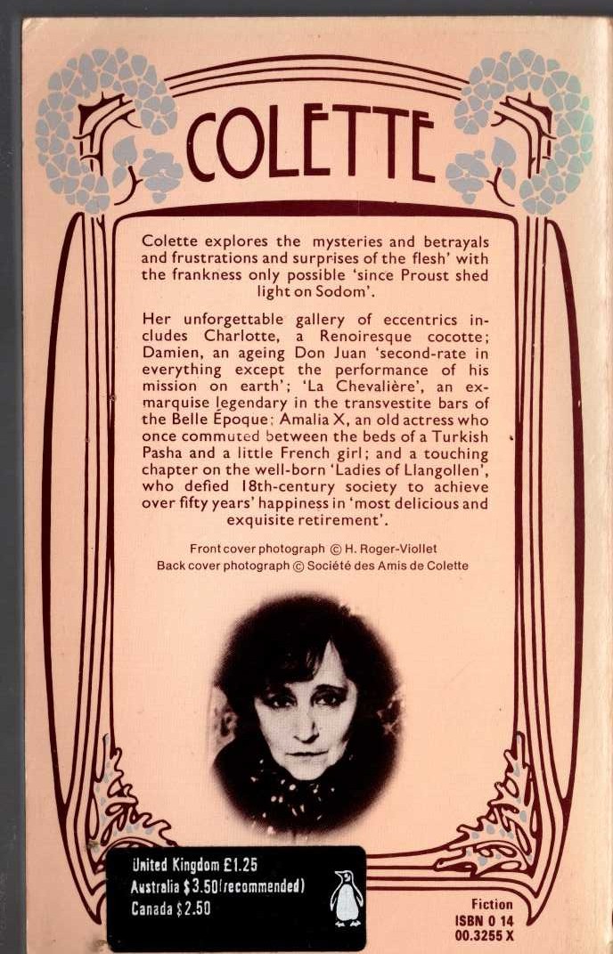 Colette   THE PURE AND THE IMPURE magnified rear book cover image