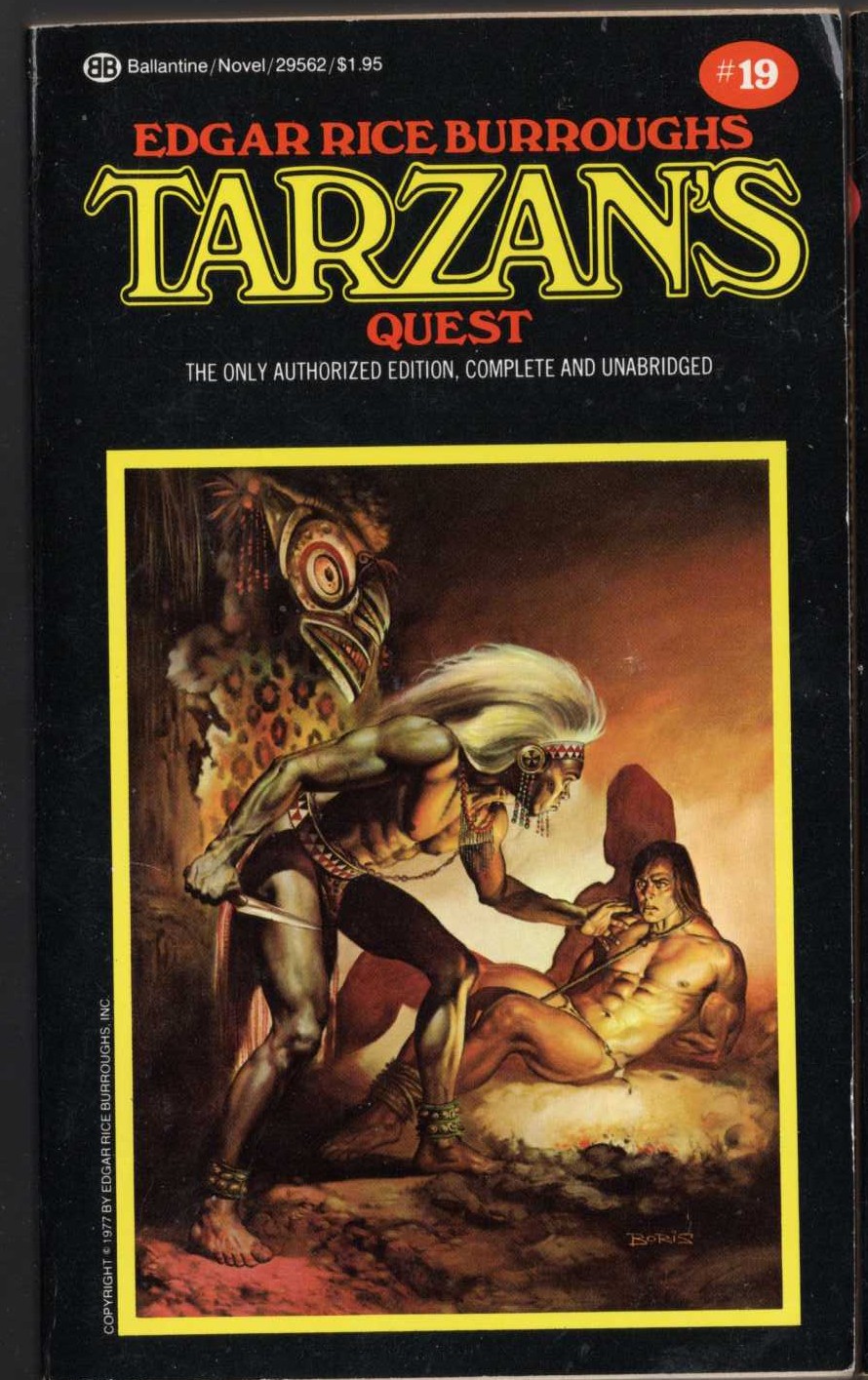 Edgar Rice Burroughs  TARZAN'S QUEST front book cover image