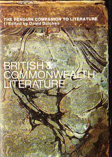 David Daiches  BRITISH & COMMONWEALTH LITERATURE front book cover image