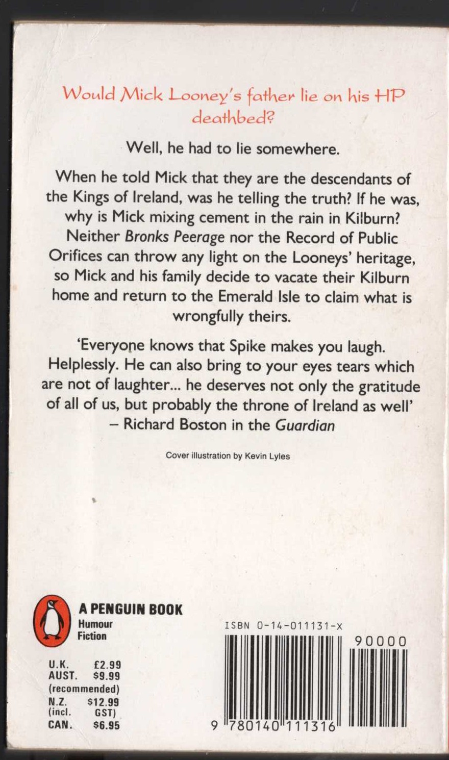 Spike Milligan  THE LOONEY magnified rear book cover image