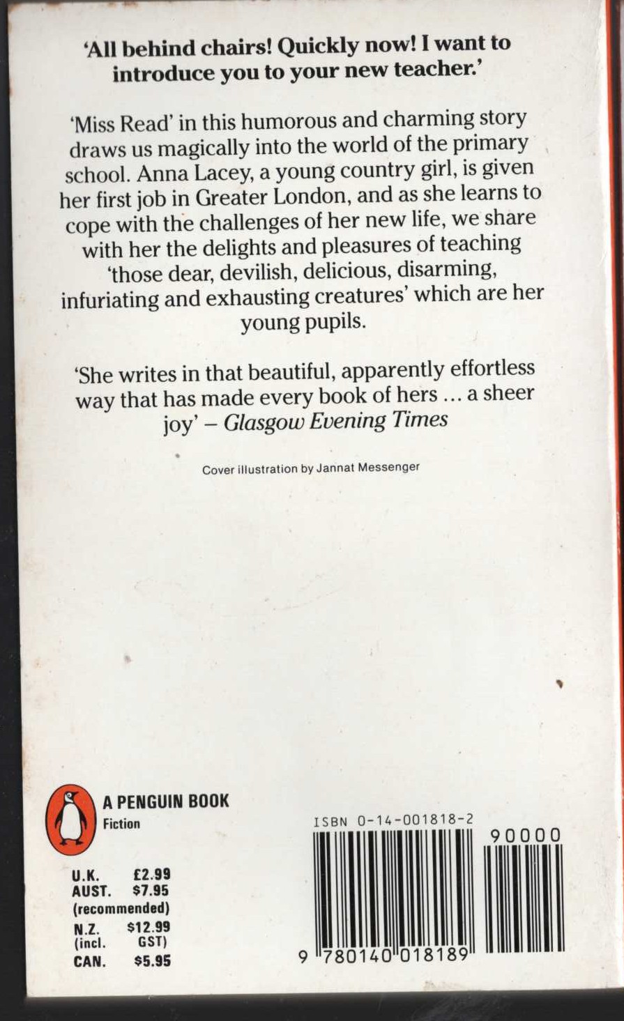 Miss Read  FRESH FROM THE COUNTRY magnified rear book cover image