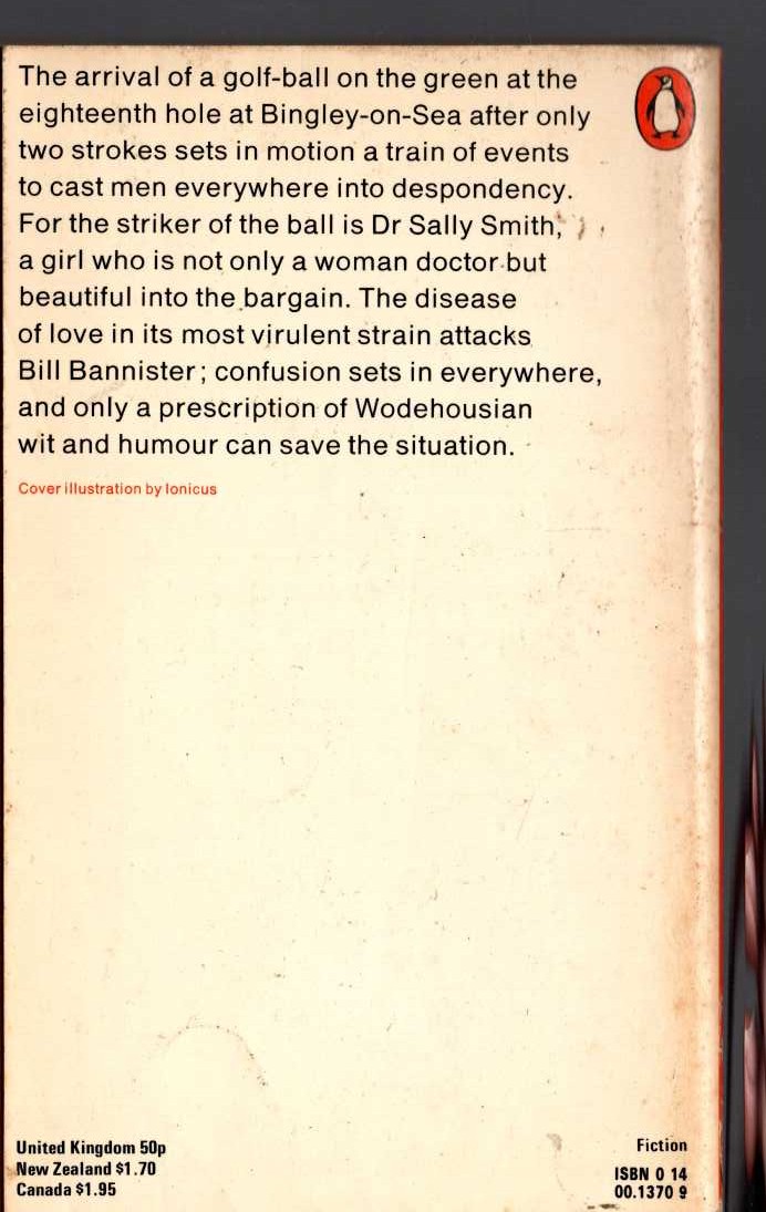 P.G. Wodehouse  DOCTOR SALLY magnified rear book cover image