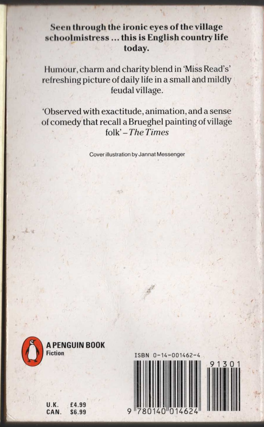 Miss Read  VILLAGE SCHOOL magnified rear book cover image