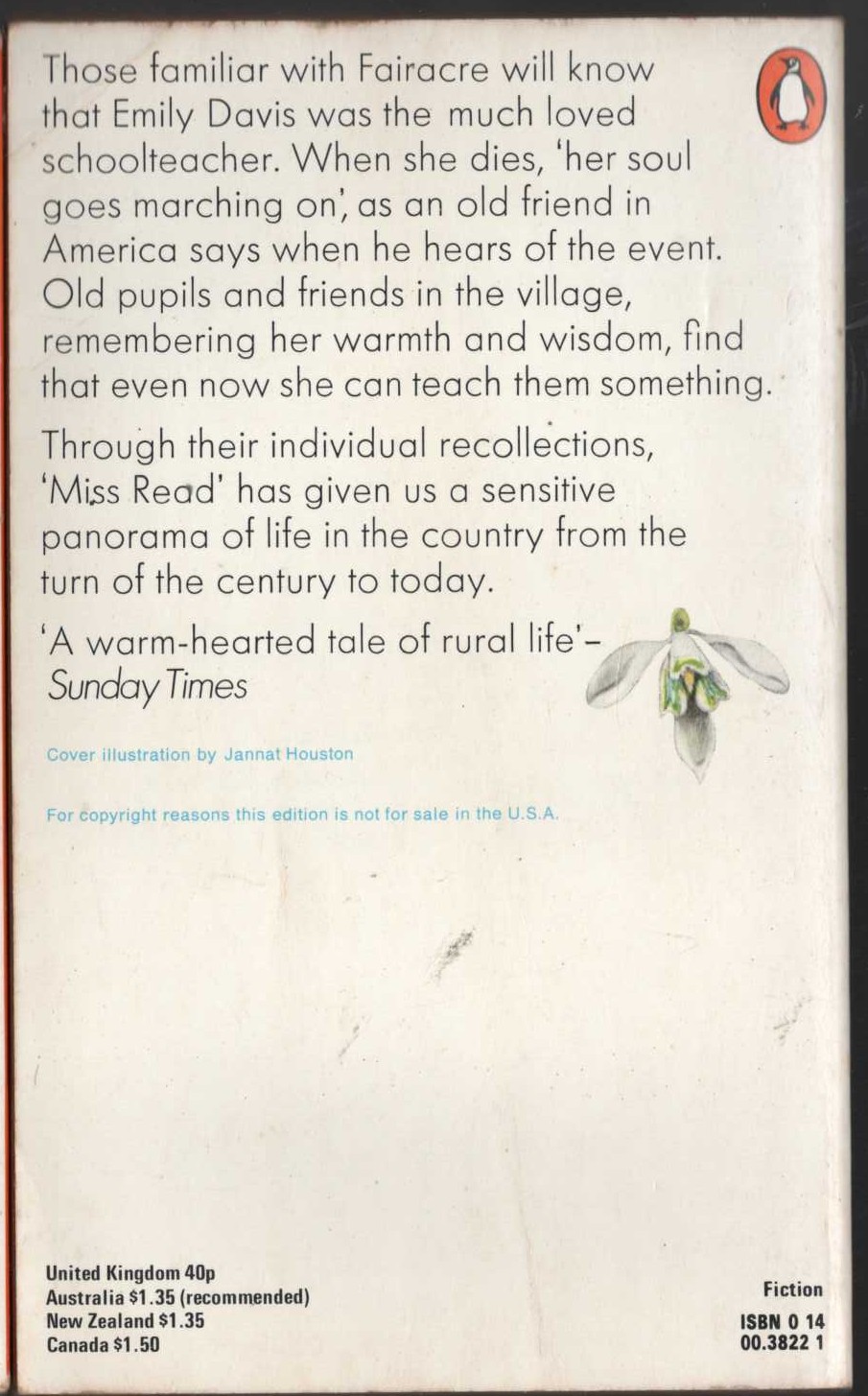 Miss Read  EMILY DAVIS magnified rear book cover image