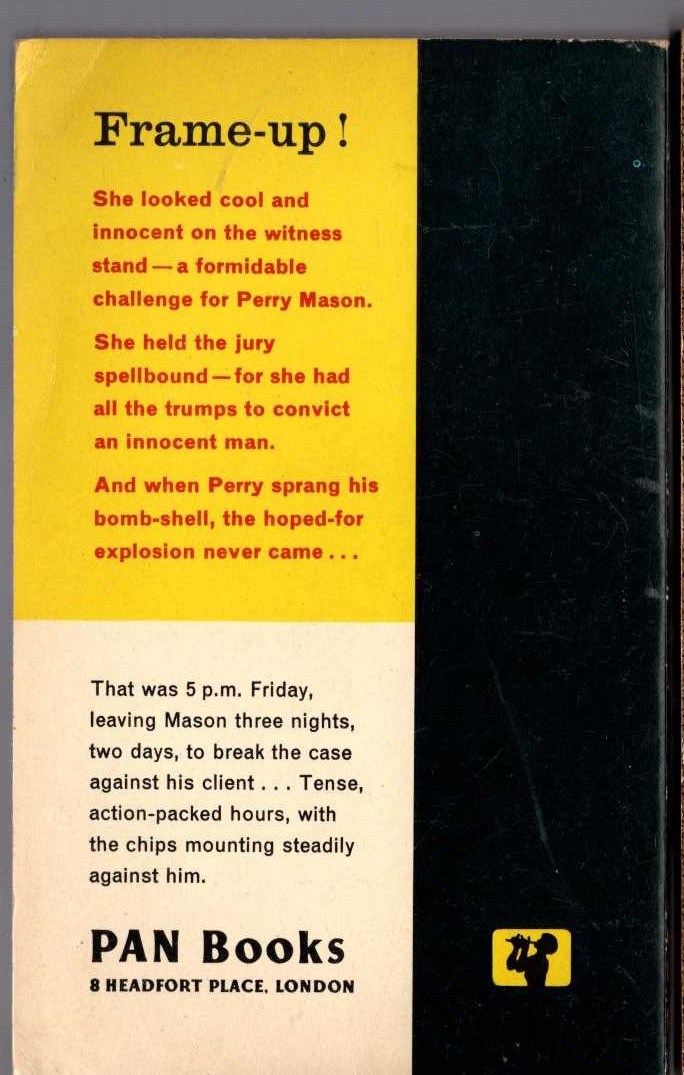 Erle Stanley Gardner  THE CASE OF THE HESITANT HOSTESS magnified rear book cover image