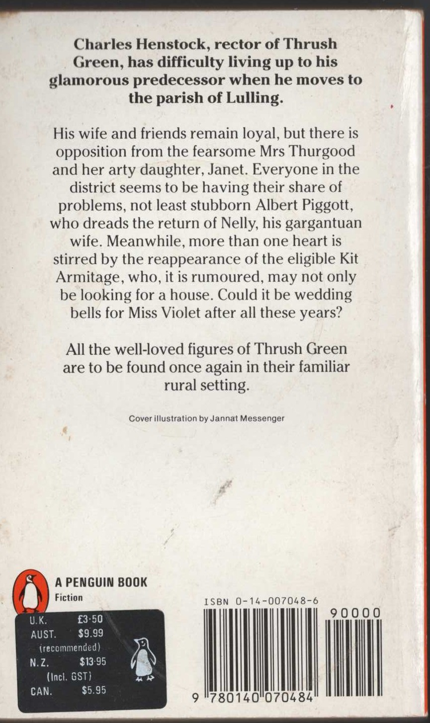 Miss Read  AFFAIRS AT THRUSH GREEN magnified rear book cover image