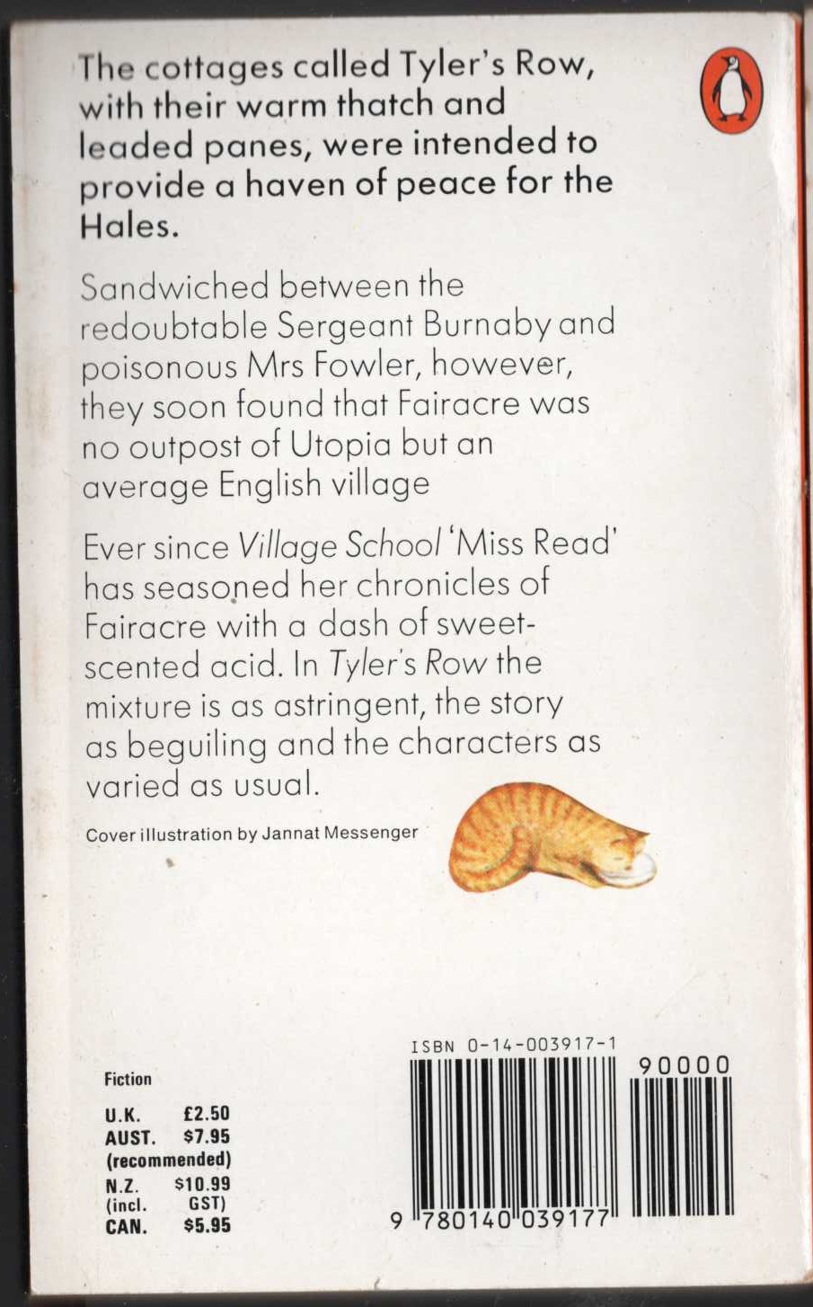 Miss Read  TYLER'S ROW magnified rear book cover image