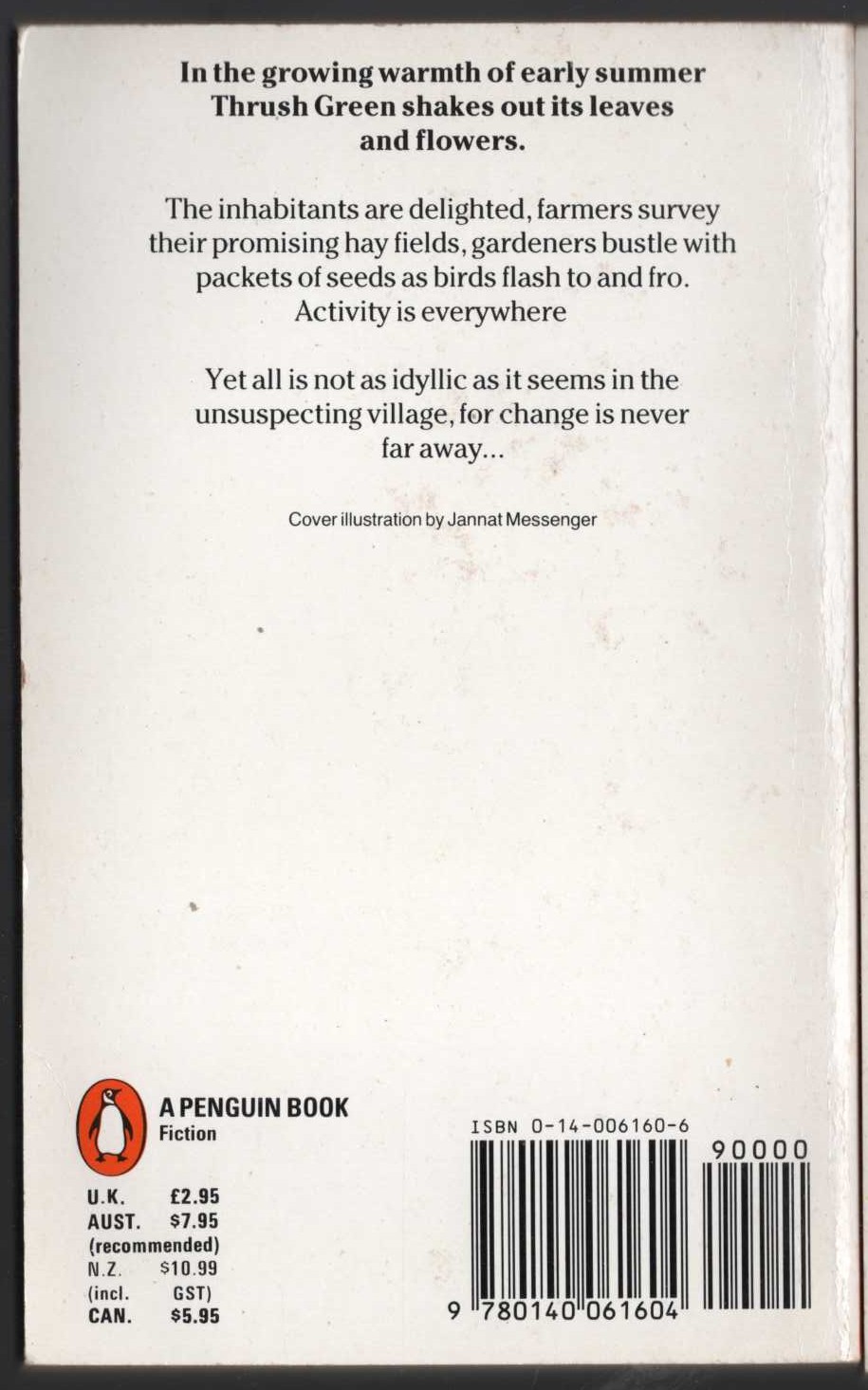 Miss Read  GOSSIP FROM THRUSH GREEN magnified rear book cover image