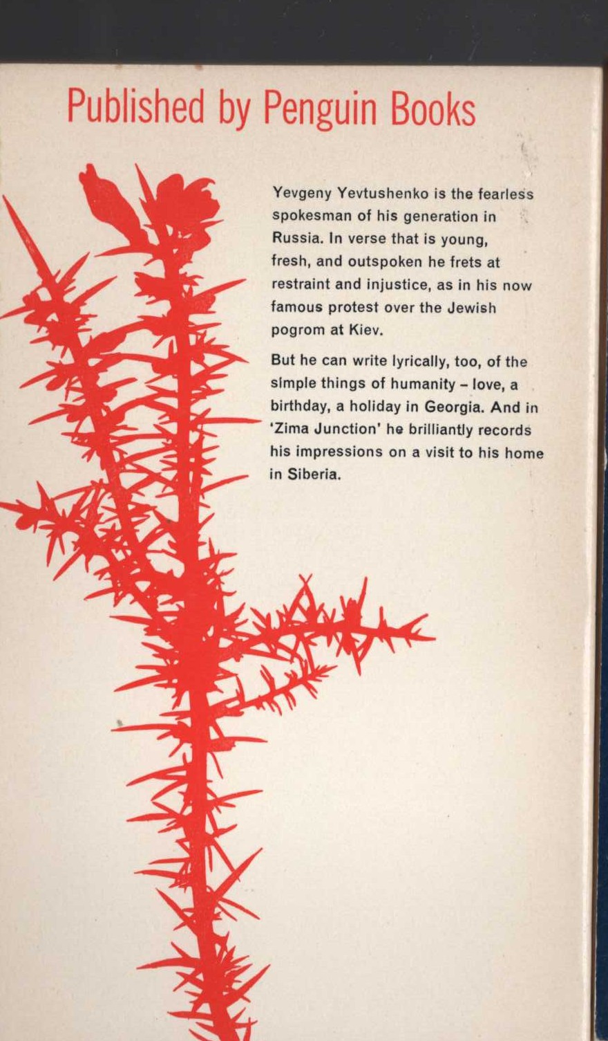 Yevtushenko   SELECTED POEMS (Penguin Modern European Poets) magnified rear book cover image