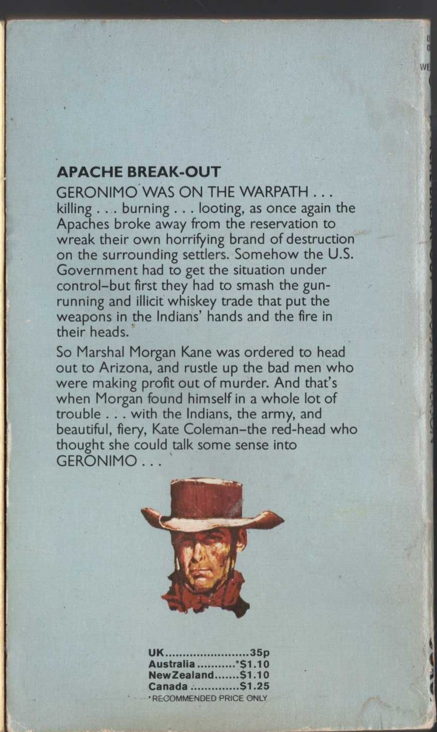 Louis Masterson  APACHE BREAK-OUT magnified rear book cover image