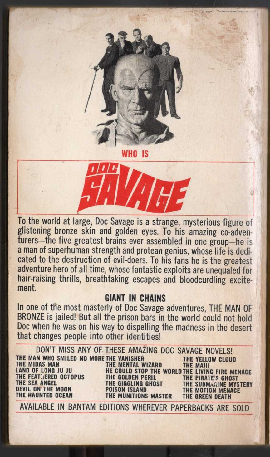 Kenneth Robeson  DOC SAVAGE: MAD MESA magnified rear book cover image